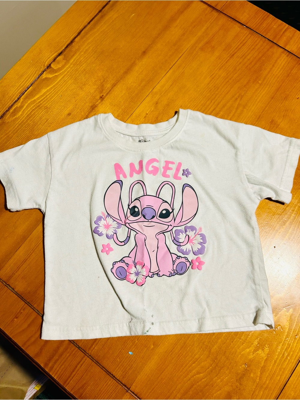 FREE! Kids White T-Shirt with Pink Stitch Stitch 'Angel' Graphic